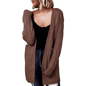 Dokotoo Women Long Cardigan Open Front Knit