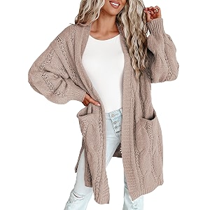 Dokotoo Women Long Cardigan Open Front Knit