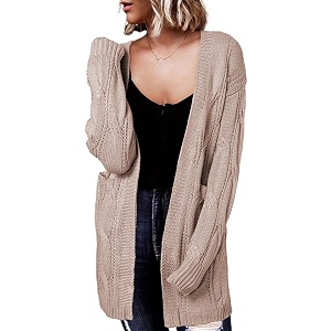 Dokotoo Women Long Cardigan Open Front Knit
