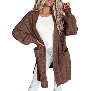 Dokotoo Women Long Cardigan Open Front Knit