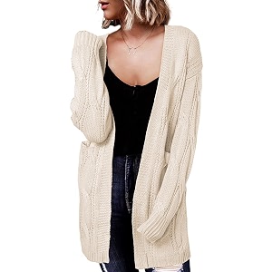 Dokotoo Women Long Cardigan Open Front Knit