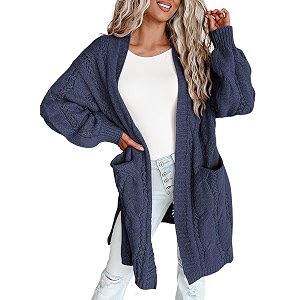 Dokotoo Women Long Cardigan Open Front Knit