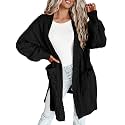 Dokotoo Women Long Cardigan Open Front Knit