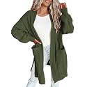 Dokotoo Women Long Cardigan Open Front Knit