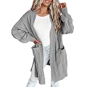 Dokotoo Women Long Cardigan Open Front Knit