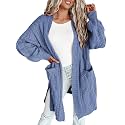 Dokotoo Women Long Cardigan Open Front Knit