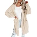 Dokotoo Women Long Cardigan Open Front Knit