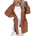 Dokotoo Women Long Cardigan Open Front Knit