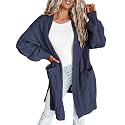 Dokotoo Women Long Cardigan Open Front Knit