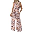Dokotoo Womens 2 Piece Outfits Tank Tops Elastic Waist Wide Leg Pants Sets