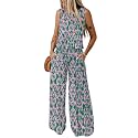 Dokotoo Womens 2 Piece Outfits Tank Tops Elastic Waist Wide Leg Pants Sets