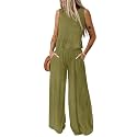 Dokotoo Womens 2 Piece Outfits Tank Tops Elastic Waist Wide Leg Pants Sets