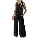 Dokotoo Womens 2 Piece Outfits Tank Tops Elastic Waist Wide Leg Pants Sets