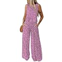 Dokotoo Womens 2 Piece Outfits Tank Tops Elastic Waist Wide Leg Pants Sets