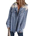 Dokotoo Womens 2025 Fall Corduroy Shacket Jacket Long Sleeve Button Down Color Block Hooded Coat with Pockets