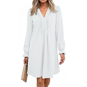 Dokotoo Womens Casual Dress A-Line Ruffle Sleeve