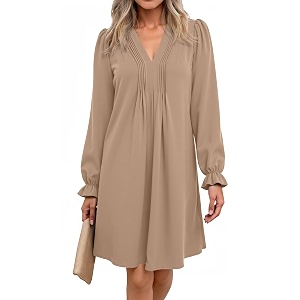 Dokotoo Womens Casual Dress A-Line Ruffle Sleeve