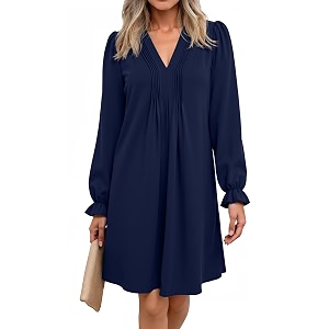 Dokotoo Womens Casual Dress A-Line Ruffle Sleeve