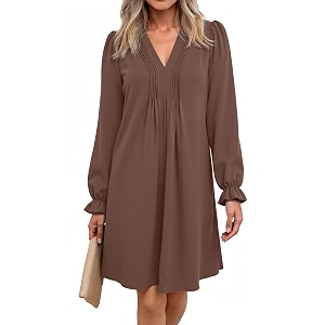 Dokotoo Womens Casual Dress A-Line Ruffle Sleeve