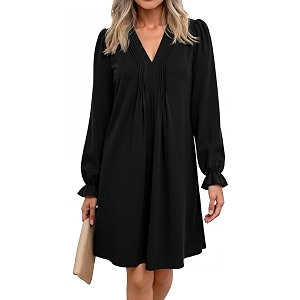 Dokotoo Womens Casual Dress A-Line Ruffle Sleeve