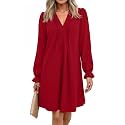Dokotoo Womens Casual Dress A-Line Ruffle Sleeve