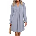 Dokotoo Womens Casual Dress A-Line Ruffle Sleeve