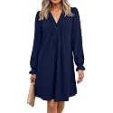 Dokotoo Womens Casual Dress A-Line Ruffle Sleeve