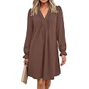 Dokotoo Womens Casual Dress A-Line Ruffle Sleeve