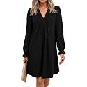 Dokotoo Womens Casual Dress A-Line Ruffle Sleeve