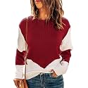 Dokotoo Womens Crochet Crewneck Long Sleeve Pullovers