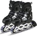 DolbyCreation Sparkle Adjustable Inline Skates with Front Light up Wheels In-line Adults