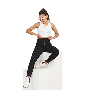 Dolce Crudo Distressed High Rise Skinny Jeans