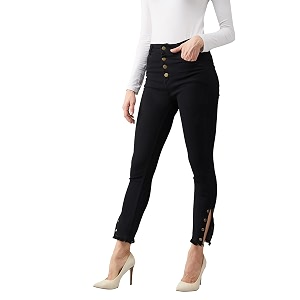 Dolce Crudo Womens Black Skinny Fit Relaxed