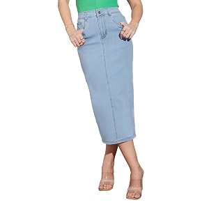 dolce crudo women39s flared high-rise stretchable denim maxi skirt