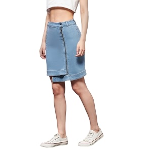 dolce crudo women39s flared high-rise stretchable denim maxi skirt