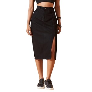 dolce crudo women39s flared high-rise stretchable denim maxi skirt