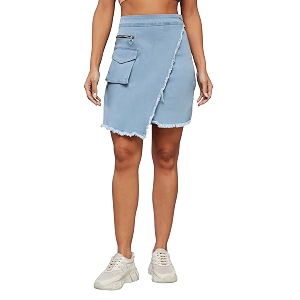 dolce crudo women39s flared high-rise stretchable denim maxi skirt