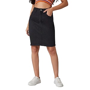 dolce crudo women39s flared high-rise stretchable denim maxi skirt