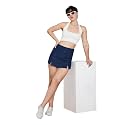 Dolce Crudo Women's Flared High-Rise Stretchable Denim Maxi Skirt