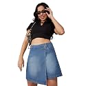 Dolce Crudo Women's Flared High-Rise Stretchable Denim Maxi Skirt
