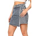 Dolce Crudo Women's Flared High-Rise Stretchable Denim Maxi Skirt