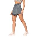Dolce Crudo Women's Flared High-Rise Stretchable Denim Maxi Skirt