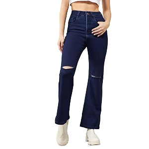 Dolce Crudo Womens Navy Blue Bootcut High