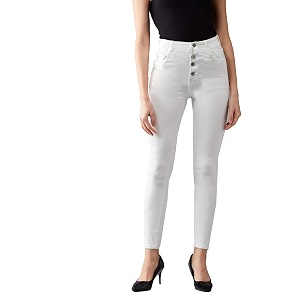 Dolce Crudo Womens White Skinny Fit High