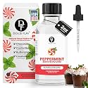 Dolce Flav Natural Peppermint Extract – 2 Ounce Oil-Soluble Kosher, Sugar-Free, Concentrated Pure Mint Flavor for Hard Candy, Chocolates &amp; Baking, Includes Measured Dropper