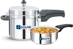 dolfin stainless steel 3 l 2 l induction bottom pressure cooker stainless steel