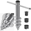 Dolibest Beach Umbrella Sand Anchor, Heavy-Duty Steel Beach Umbrella Holder with 3 Sleeves (Fits 1-2" Poles), Windproof Beach Umbrella Stake, Fully Welded Spiral Base Design for Ultimate Stability