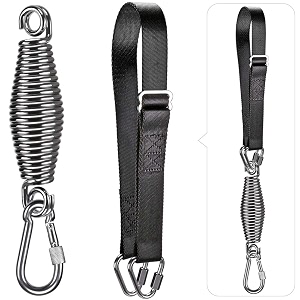 dolibest punching bag hangers strapheavy bag hanger strap with spring and carabiner for home gym training workout fitness conditioning pull ups and dips exercises equipment black