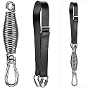 Dolibest Punching Bag Hangers Strap,Heavy Bag Hanger Strap with Spring and Carabiner for Home Gym Training Workout Fitness Conditioning Pull Ups and Dips Exercises Equipment （Black）