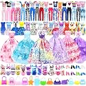 Doll Clothes and Accessories for 11.5 Inch Doll Dress Up Set with 1 Wedding Gown Dress 2 Fashion Dresses 4 Mini Dresses 2 Tops and Pants Outfits Swimsuits 10 Shoes 10 Bags Toys Gift for Girls